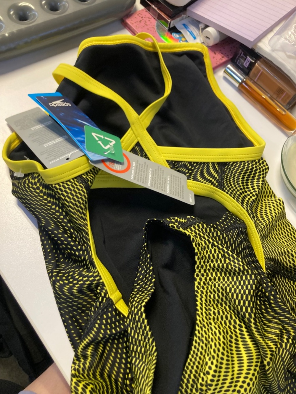 NWT 36/10 Speedo Women's Hydro amp Flyback Powerflex Eco One-Piece Swimsuit - Picture 7 of 7
